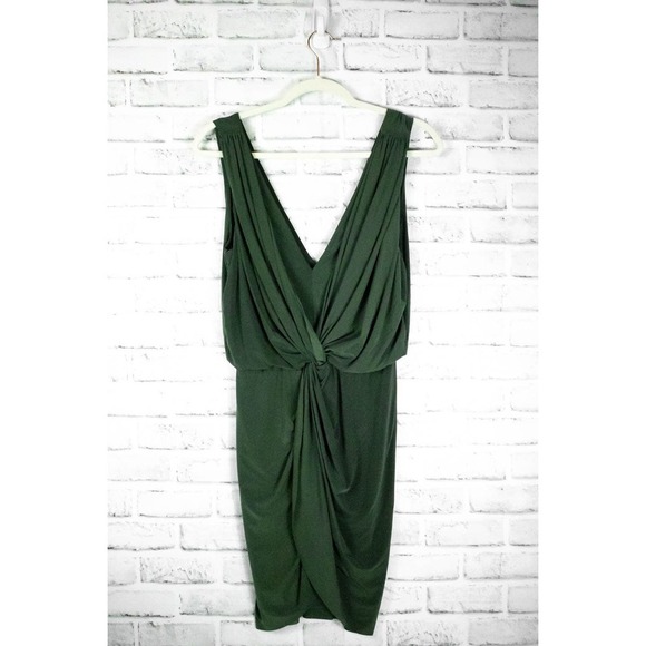 Misa Los Angeles Green Jersey Knit Sleeveless Cocktail Mini Dress Small Party - Picture 2 of 10